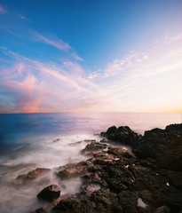Fototapeta na wymiar Tropical sunset on the Big Island. Hawaii. USA.