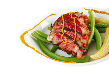 roast beef meat with mustard