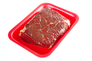 raw meat on tray