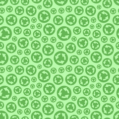 Seamless pattern with recycle arrows