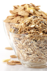 Breakfast cereal in bowls