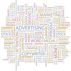 ADVERTISING. Wordcloud illustration.
