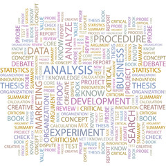 ANALYSIS. Wordcloud illustration.