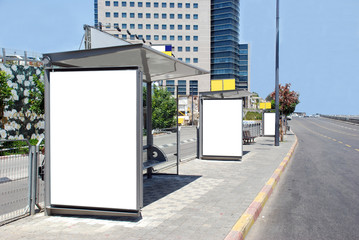 White Bus stop Sign