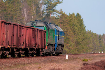 Obraz premium Freight diesel train