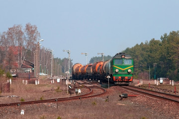 Fototapeta na wymiar Freight train diesel