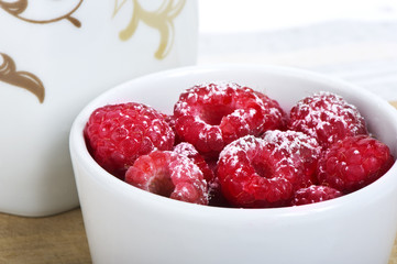 Raspberries with sugar