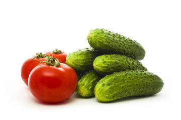 cucumbers and tomatoes