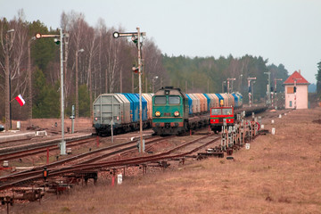 Trains at the station