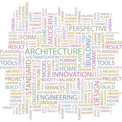 Fototapeta premium ARCHITECTURE. Illustration with association terms.