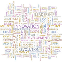 Fototapeta premium INNOVATION. Word collage on white background.