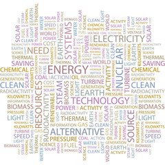 Fototapeta premium ENERGY. Word collage on white background.