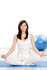 Woman doing fitness exercise