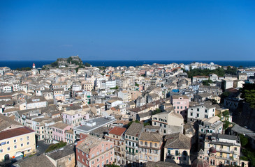 View over the roofs of Corfu's capital Kerkyra, Greece