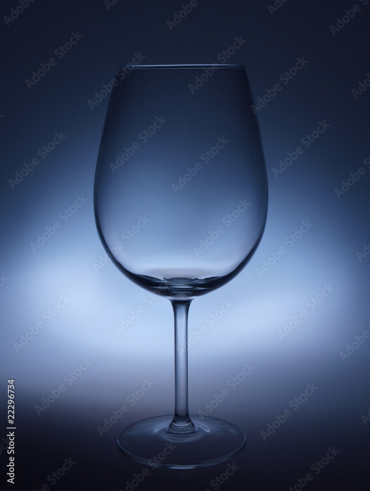 Wall mural wine glass on the dark background