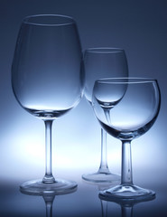wine glasses on the dark background