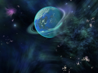 illustration of  planet, moon