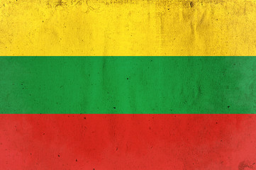 flag of lithuania - old and worn paper style