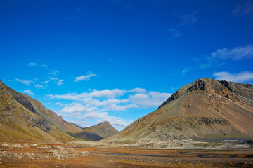 Beautiful clouds over the mountains, East Fjords, Iceland