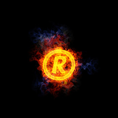 Fiery trademark sign.