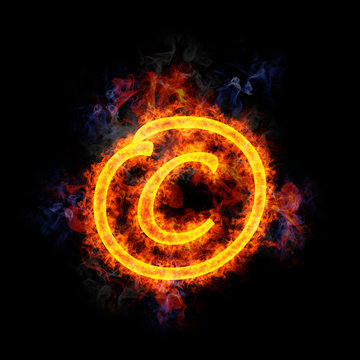 Fiery copyright symbol.