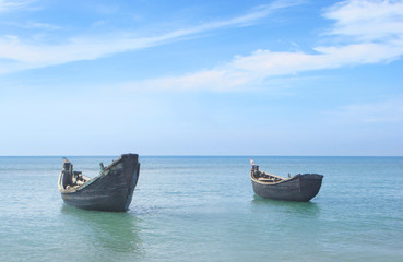Fishing boats on the Saint Martins island of Bangladesh