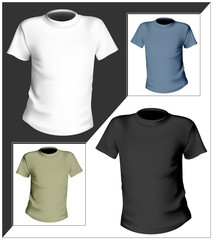 Vector. T-shirt design template. Black, white and gray.