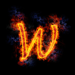 Fiery letter W.