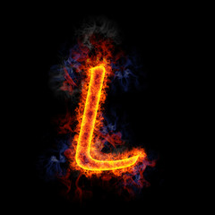 Fiery letter L.