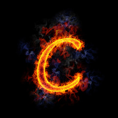 Fiery letter C.