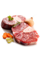 veal shank with ingredients ready to cook