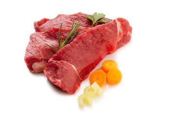 beef steak with ingredients ready to cook