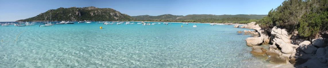 Papier Peint photo autocollant Plage de Palombaggia, Corse Baie de Santa Giulia en Corse