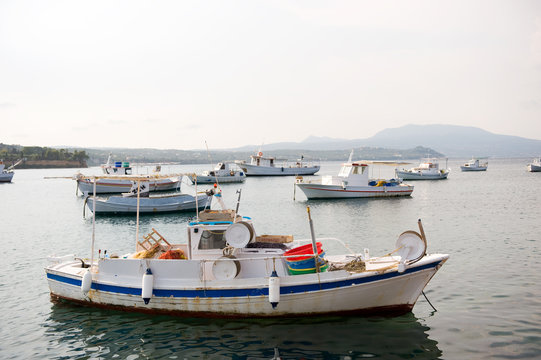Fishery harbor with boats