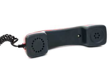 Retro telephone receiver  isolated on white background