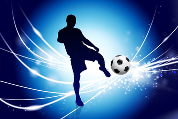 Soccer Player on Abstract Modern Light Background