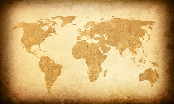 Fototapeta world map vintage artwork
