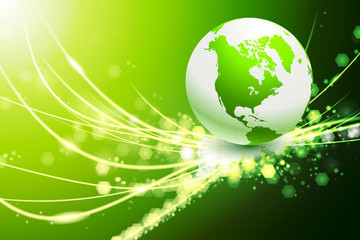 Globe on Abstract Modern Light Background