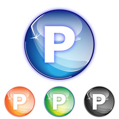 Picto lettre P - Icon letter p - collection color