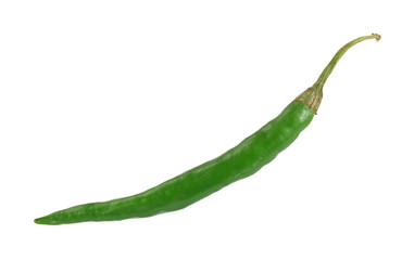 Single long green hot pepper