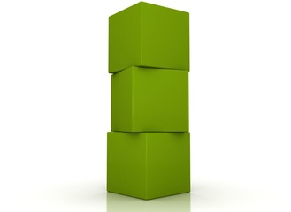 Obraz premium Green boxes stacked