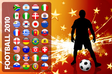Soccer Player on Abstract Modern Light Background