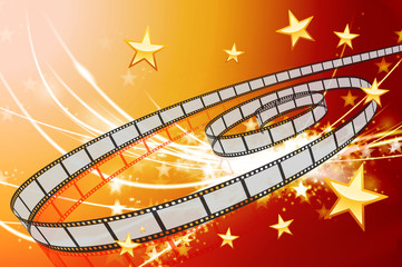 Obraz premium Film Reel on Abstract Modern Light Background