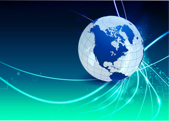 Globe on Abstract Modern Light Background