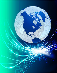 Globe on Abstract Modern Light Background