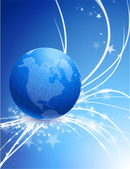 Globe on Abstract Modern Light Background