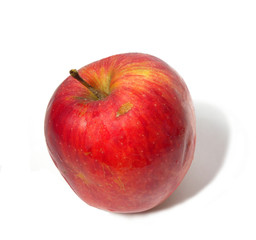 Fototapeta na wymiar ripe red apple isolated on a white background