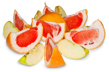 apple slices and grapefruit