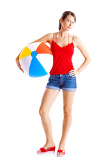 Beach ball girl