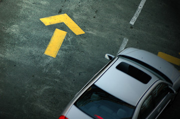 Car and Direction Arrow